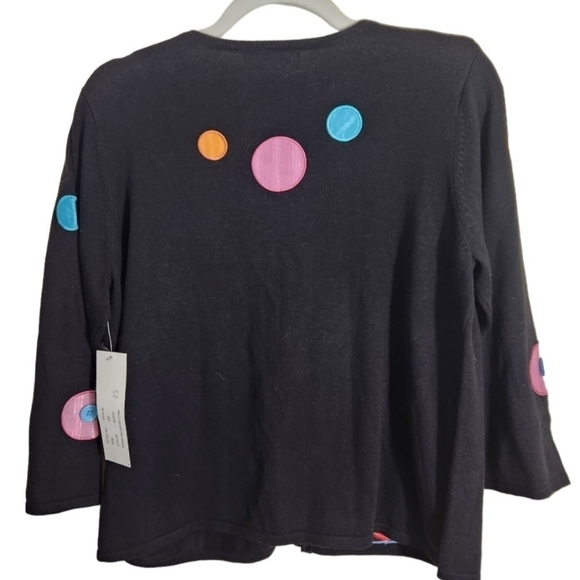 Timberlea New Grannycore Black Colorful Button Detail Cardigan Sweater Size S - Picture 2 of 7